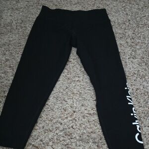 Calvin Klein Black Leggings with White Logo